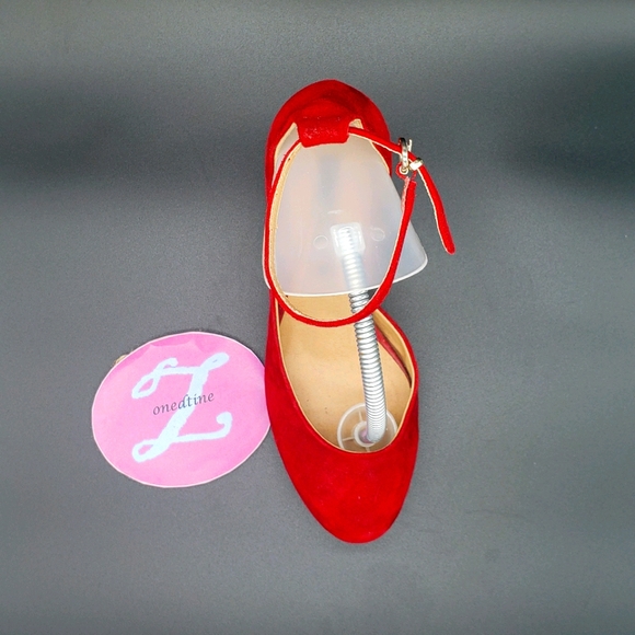 Kensie Nicky Platform Ankle Strap Heels Red Sz 8 - Picture 2 of 8